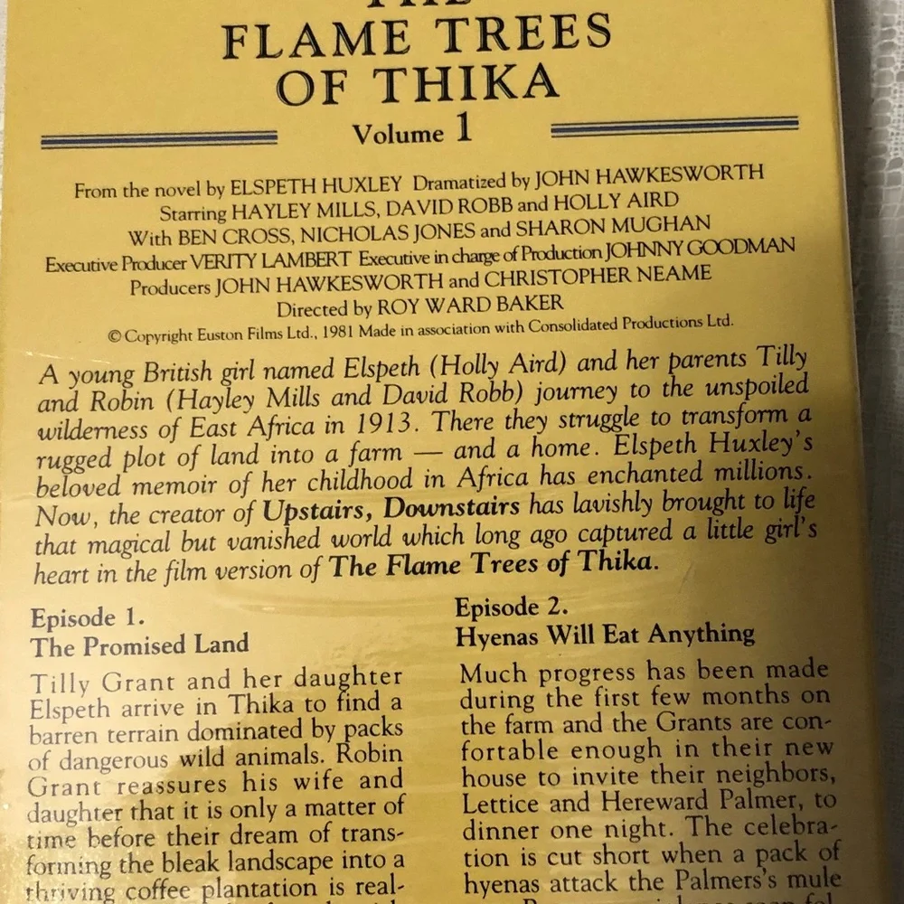 The Flame Trees of Thika VHS Set